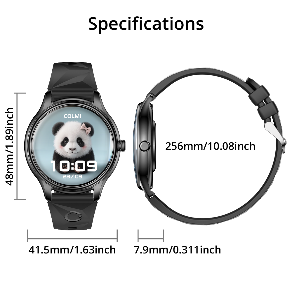 COLMI L28 smartwatch dimensions diagram
