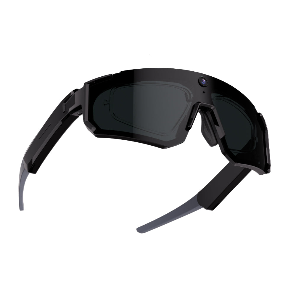 COLMI AI Smart Glasses cycling black rear angled view on white background