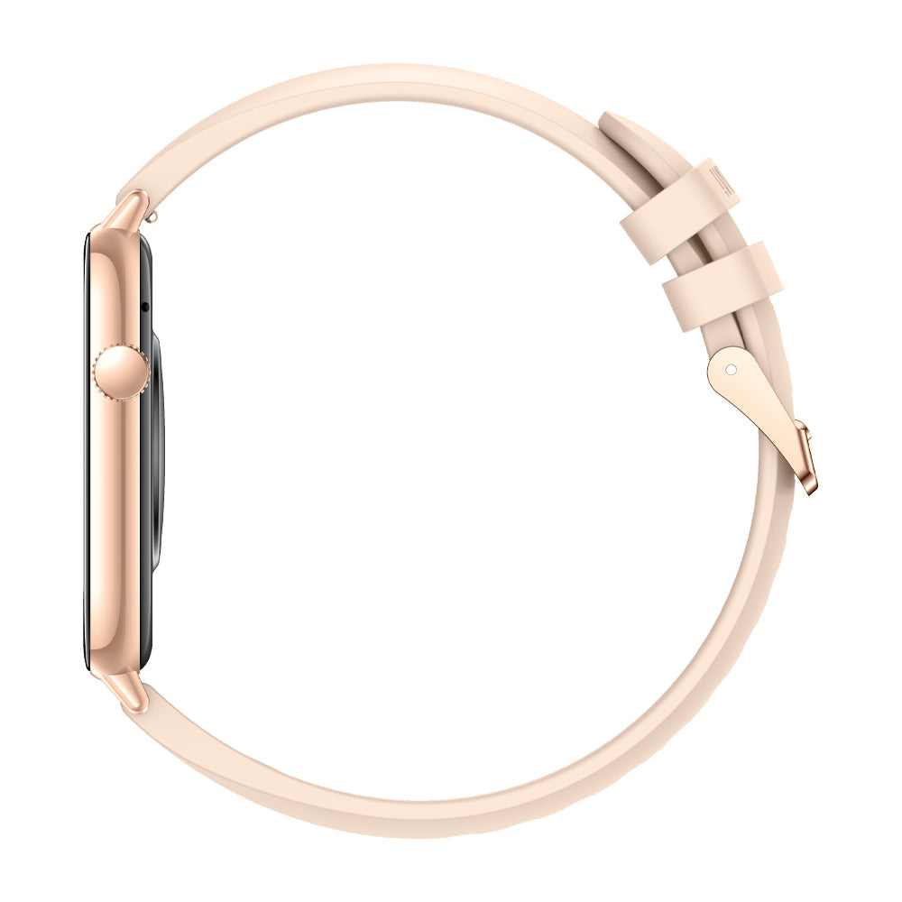COLMI C28 gold smartwatch side view on white background