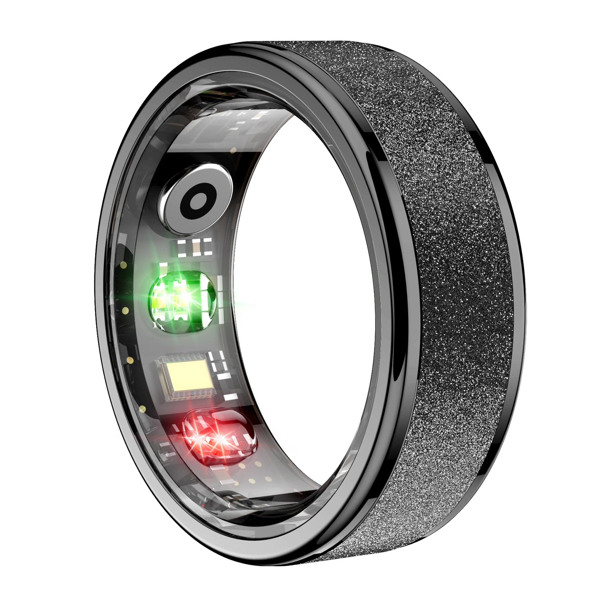 COLMI R10 smart ring in black finish with sensor view