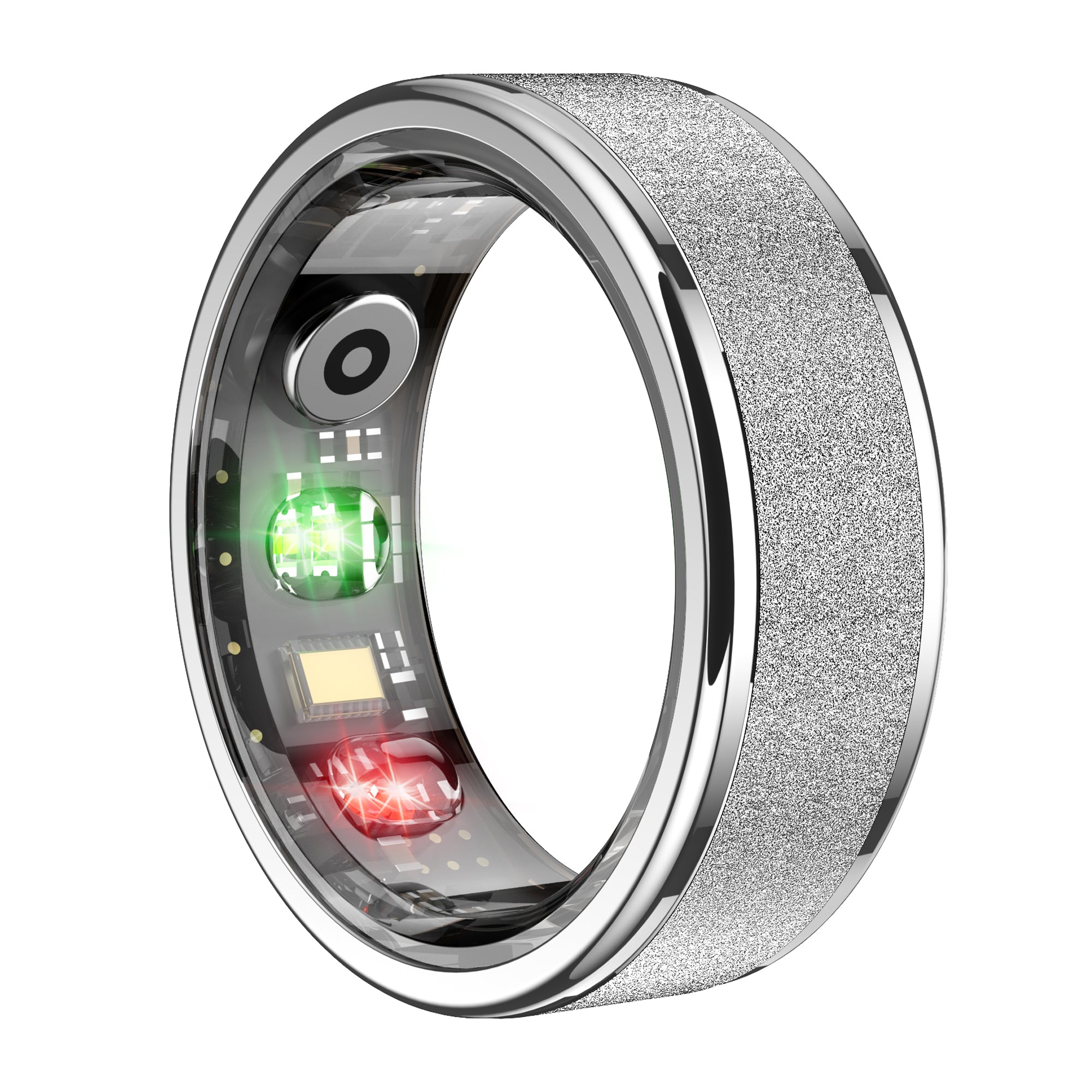 COLMI R10 smart ring in silver finish with sensor view