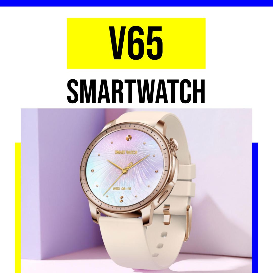 Entdeckt déi mächteg V65 Smartwatch: Stil, Features a méi!