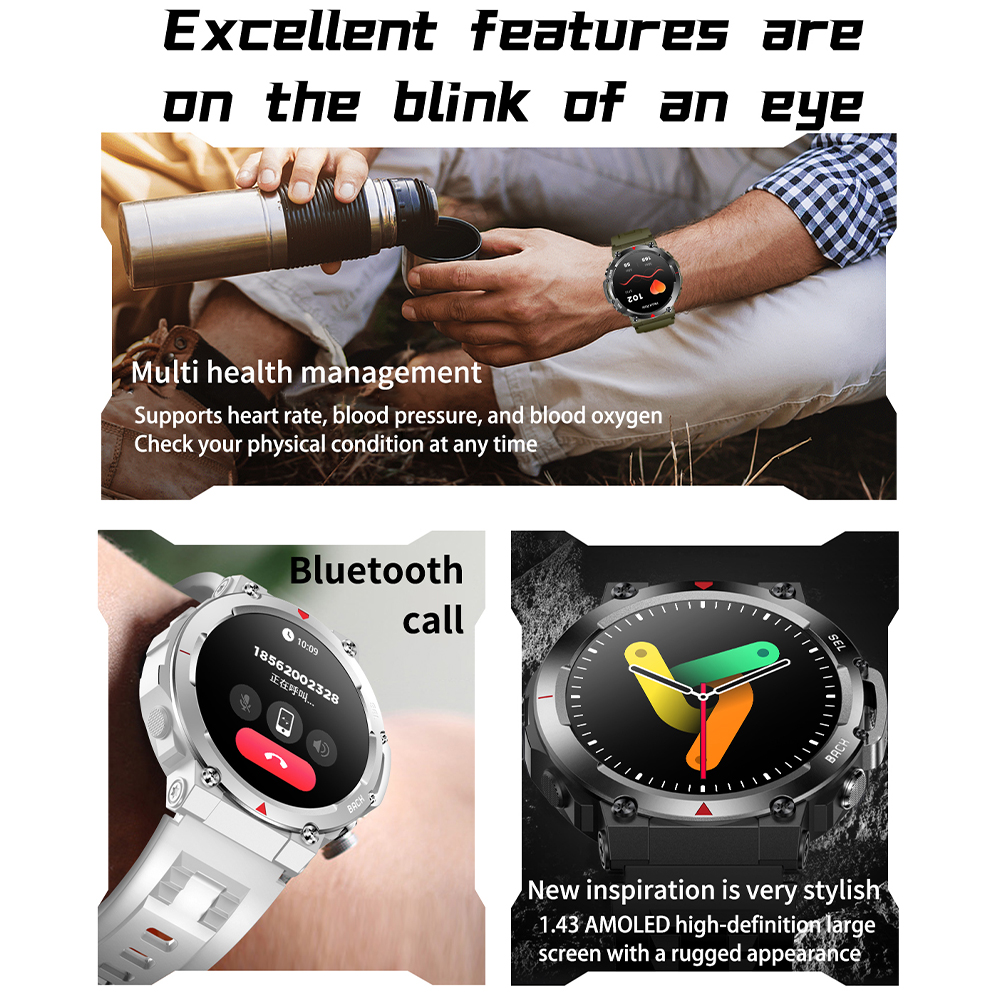 COLMI V70 Smartwatch 1.43 "AMOLED Erekana Bluetooth Call Fitness Smart Watch