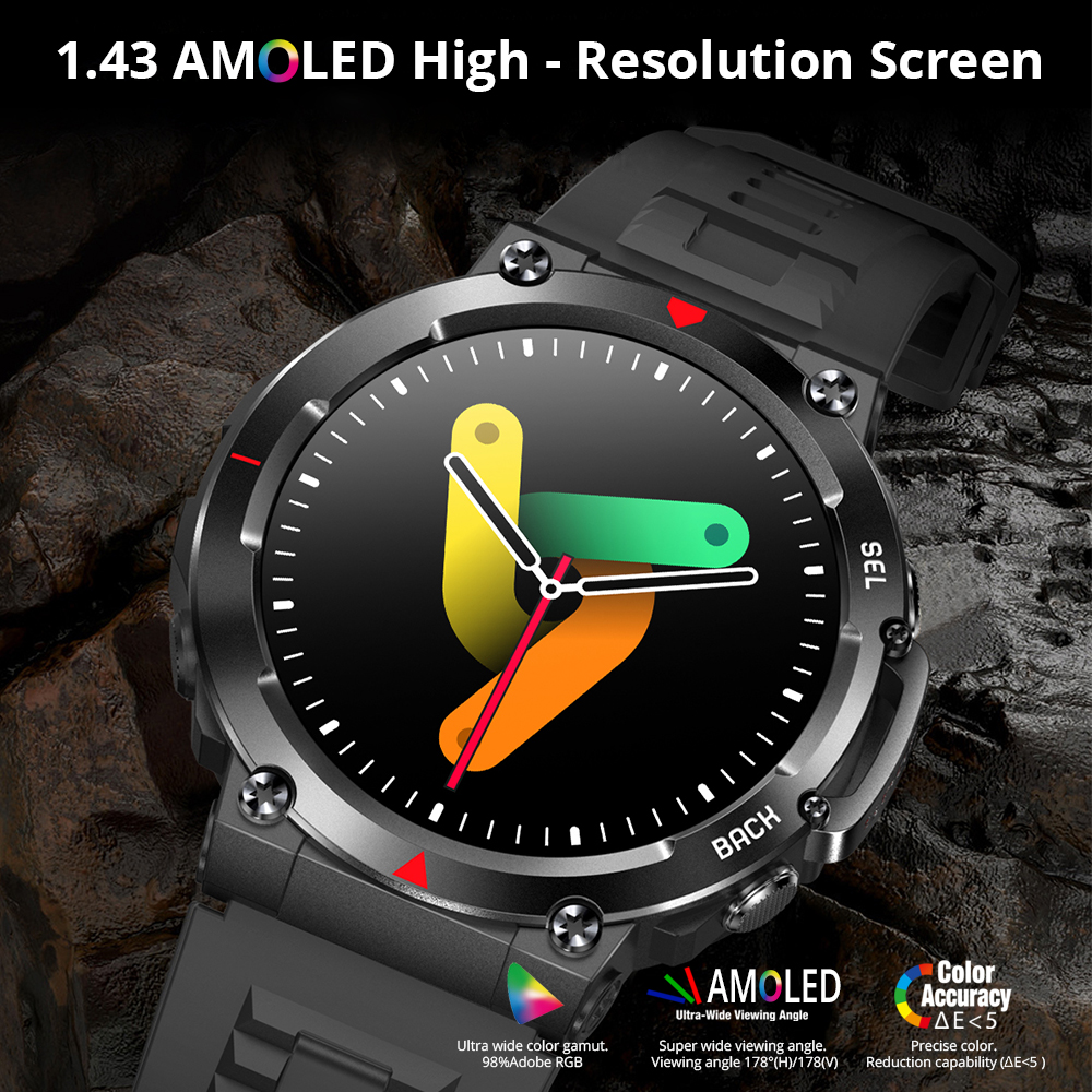 COLMI V70 Smartwatch 1,43" AMOLED-skärm Bluetooth Call Fitness Smart Watch