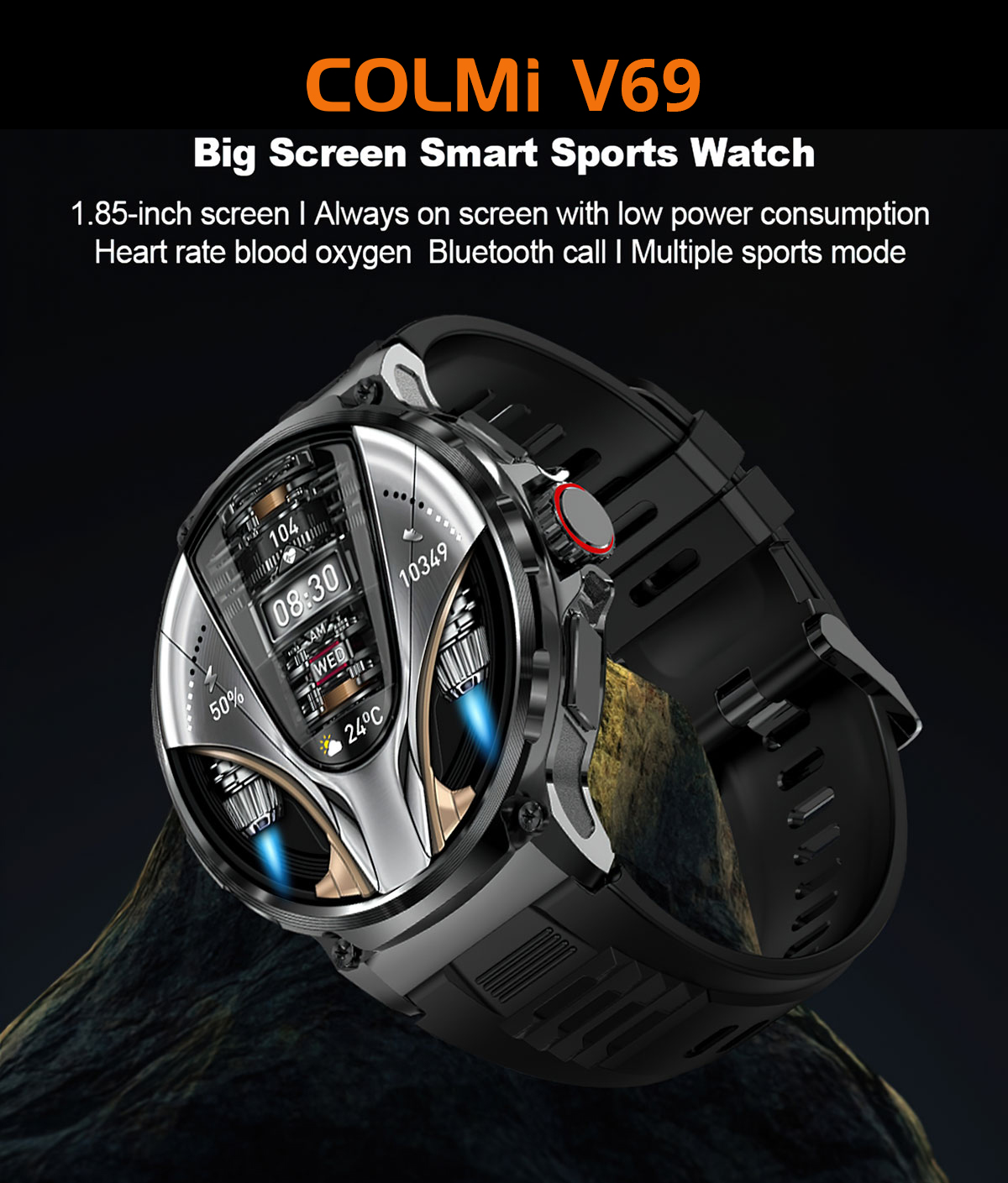 COLMI V69 Smartwatch 1.85" Wiri 400+ Uċuħ tal-arloġġi 710 mAh Battery Smart Watch