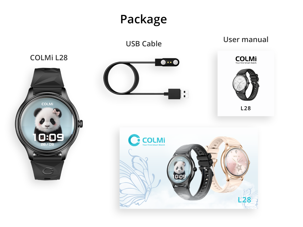 COLMI L28 package contents visual