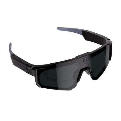 COLMI AI Smart Glasses cycling black side angled view on white background