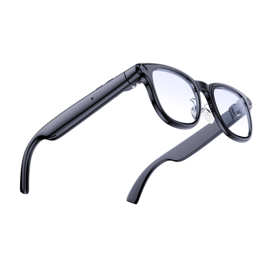 COLMI AI Smart Glasses everyday black rear angled view on white background