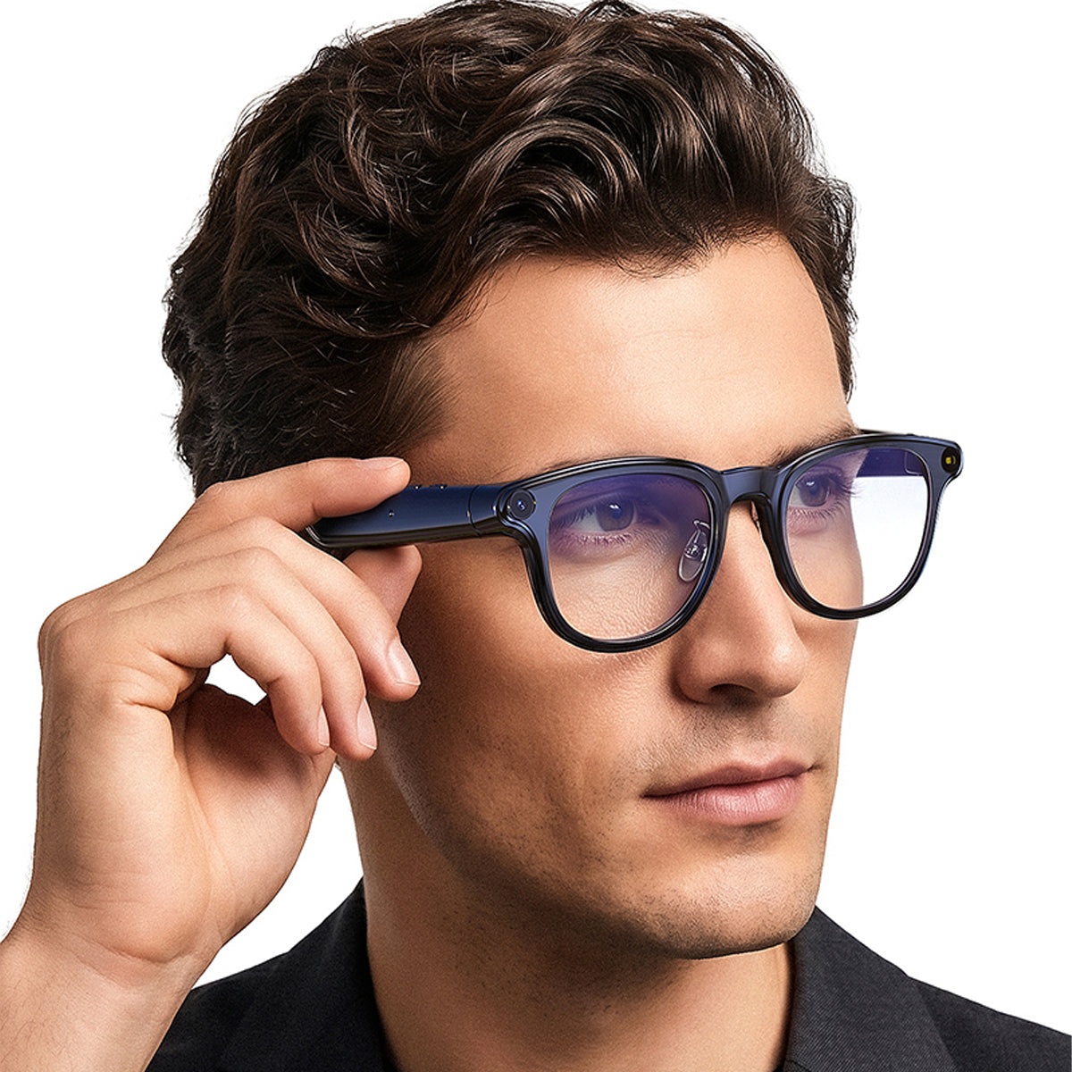 Man wearing COLMI everyday AI smart glasses