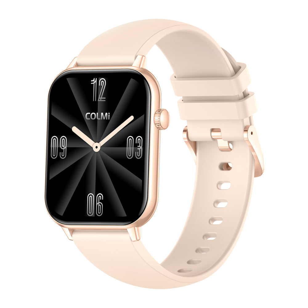COLMI C28 gold smartwatch front view on white background