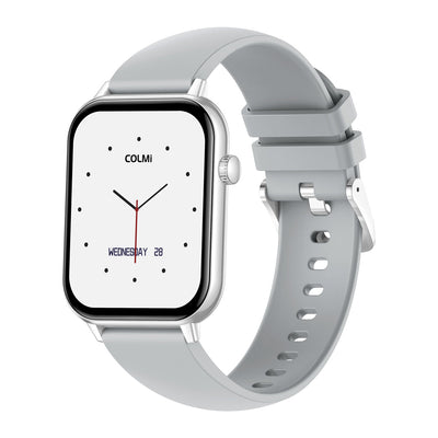 COLMI C28 silver smartwatch front view on white background