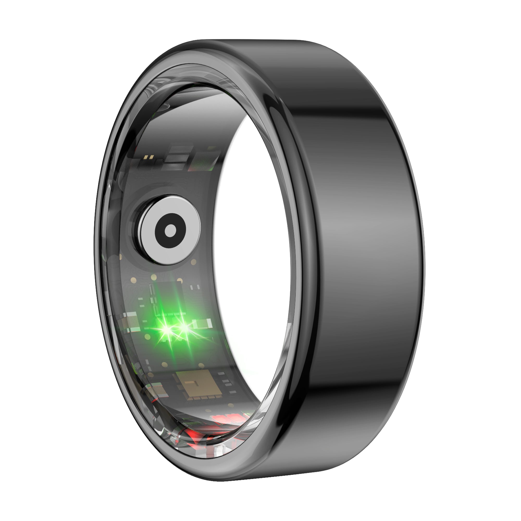 COLMI R02 smart ring in black finish with sensor view