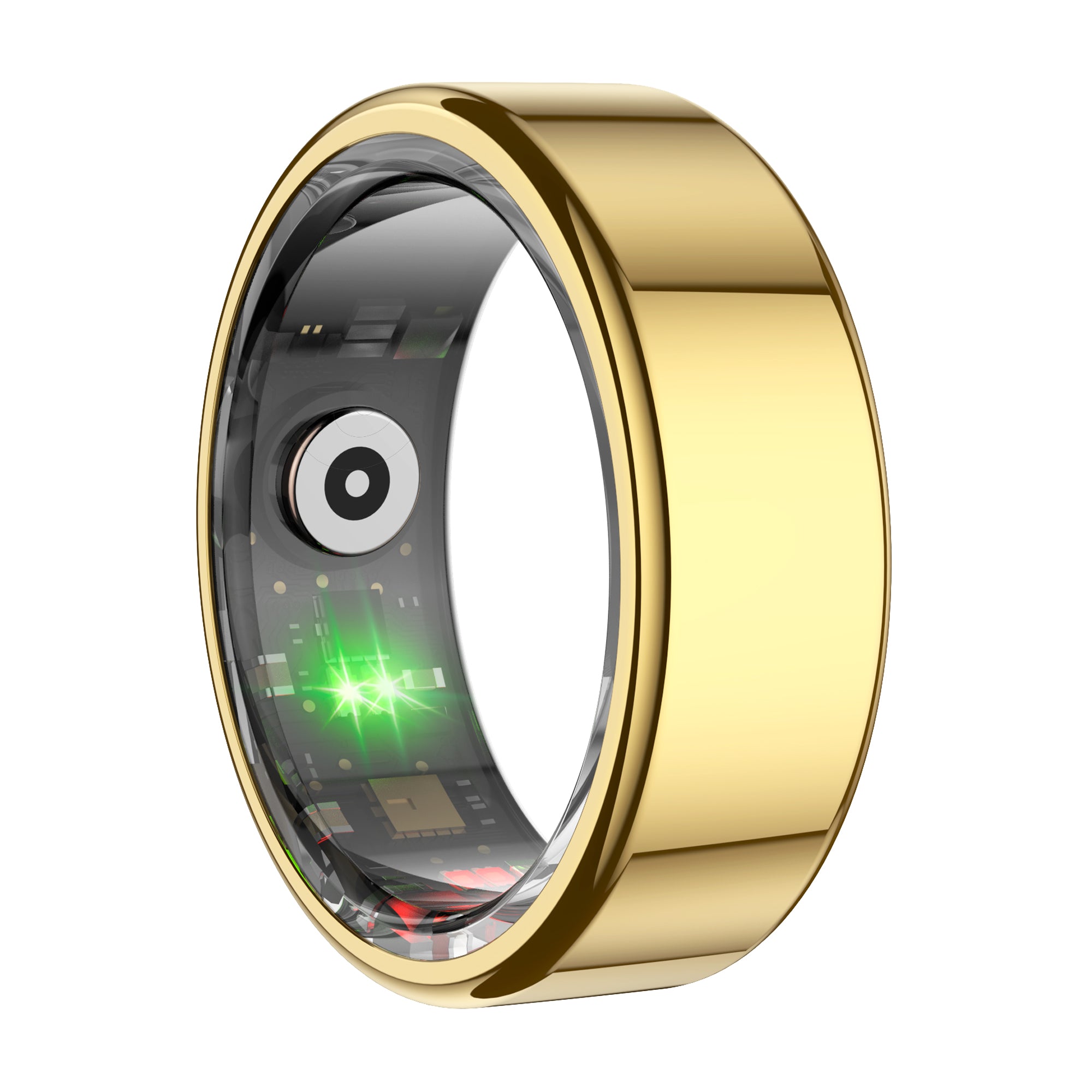 COLMI R02 smart ring in gold finish with sensor view
