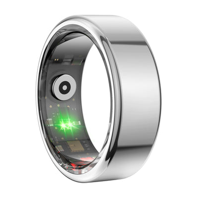 COLMI R02 smart ring in silver finish with sensor view
