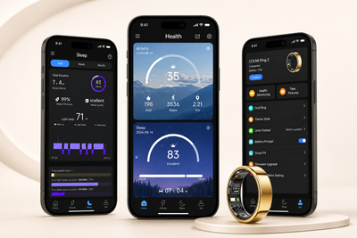 COLMI Ring 2 smart ring with QRing app wellness dashboard