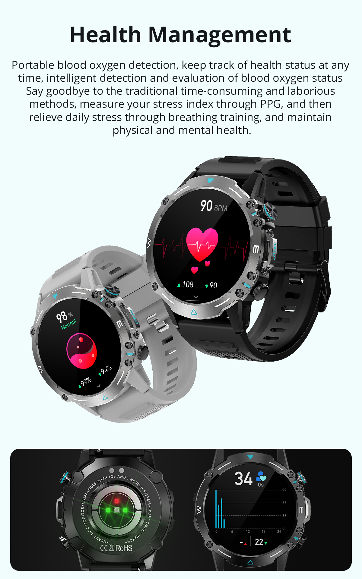 smartwatch ທີ່​ດີ​ທີ່​ສຸດ​ການ​ປັບ​ແຕ່ງ​ຜູ້​ຊາຍ​ຜູ້​ຍິງ Bluetooth ໂທ​ຫາ smart watch​