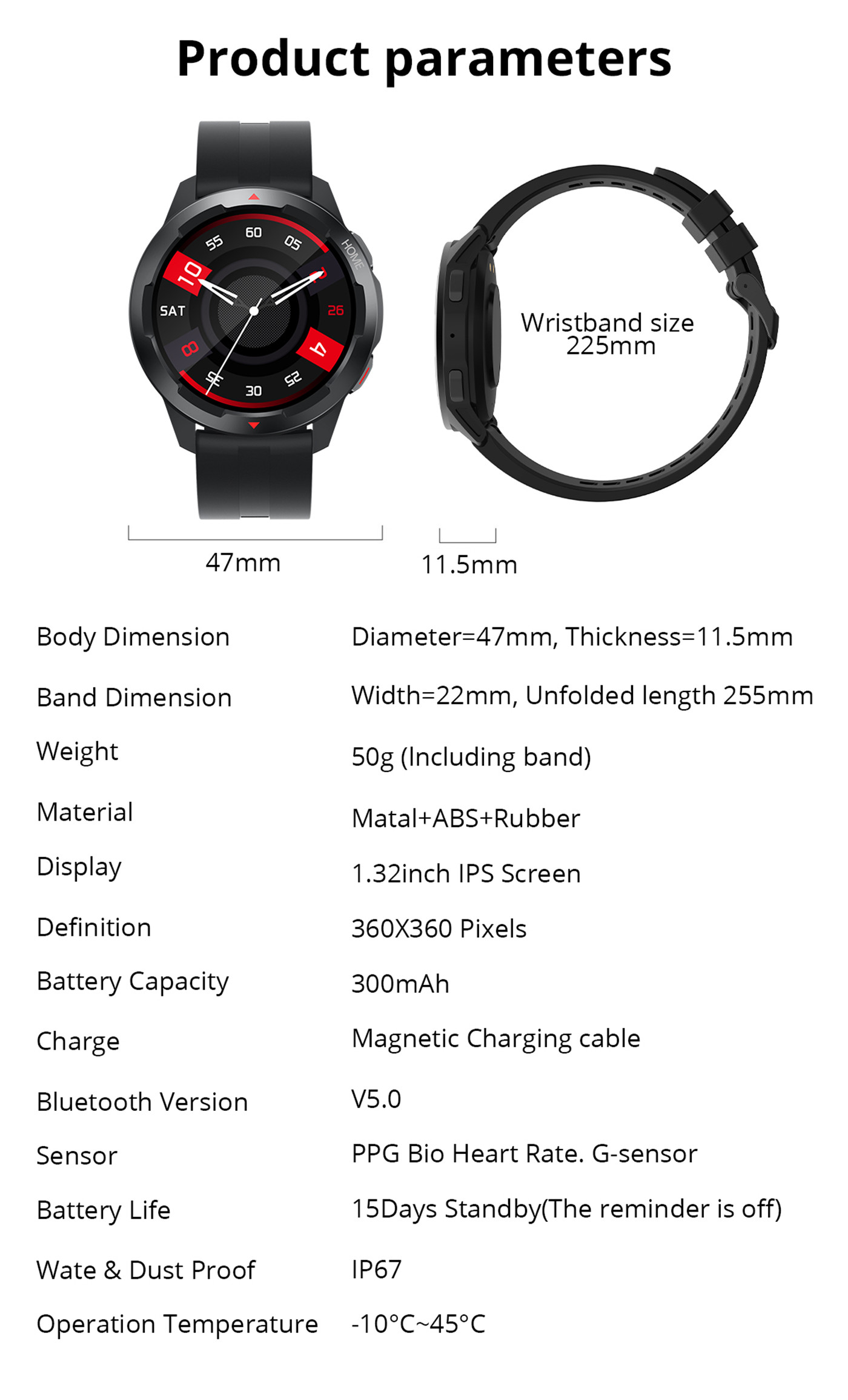 COLMI M40 Smartwatch Herren 1,32 Zoll 360360 HD Screen Call Smart Watch Damen IP67 Wasserdicht (12)