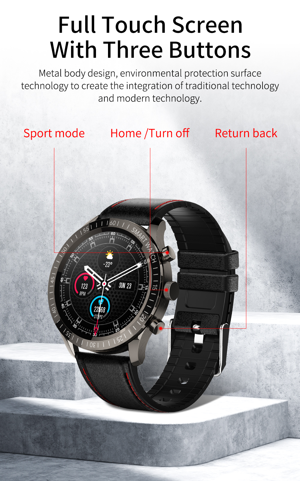 COLMI SKY 5 Plus 1,32 coloj Smart Watch 360360 Pixel HD Ekrano IP67 Akvorezista Fitness Tracker Smartwatch 3
